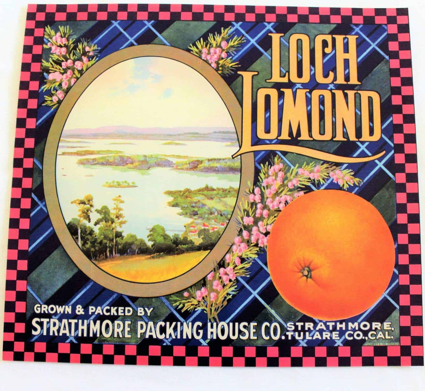 Crate Label, Loch Lomond Oranges, Original Lithograph, 1930's NOS, Vintage