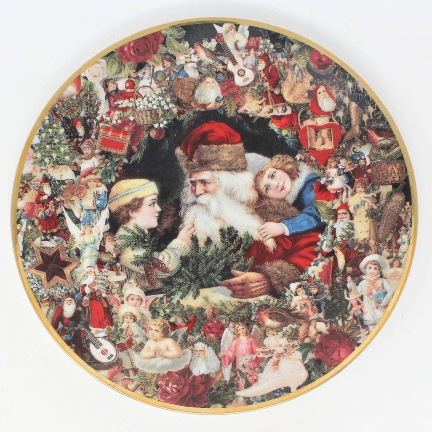 Decorative Plate, Hamilton Collection, A Visit from St Nicholas, Vintage