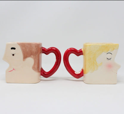 Mug, Kissing Mug, Man/Woman, Ceramic, Vintage