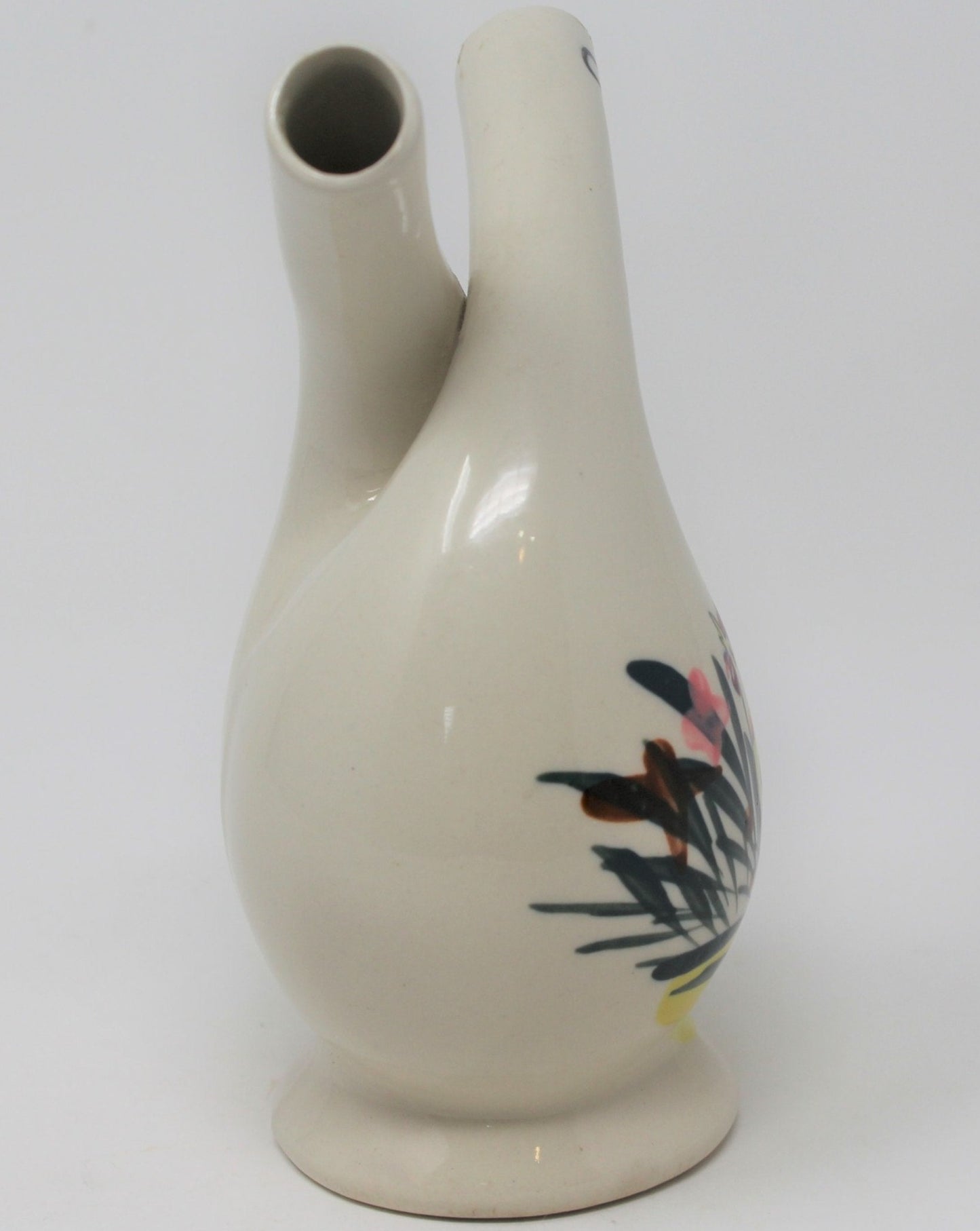 Cruet, Double Neck / Twist Neck, Rooster, Hand Painted, Vintage