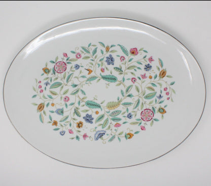 Serving Platter, Sone China, Asian Floral, Son70, Vintage Japan, 16"