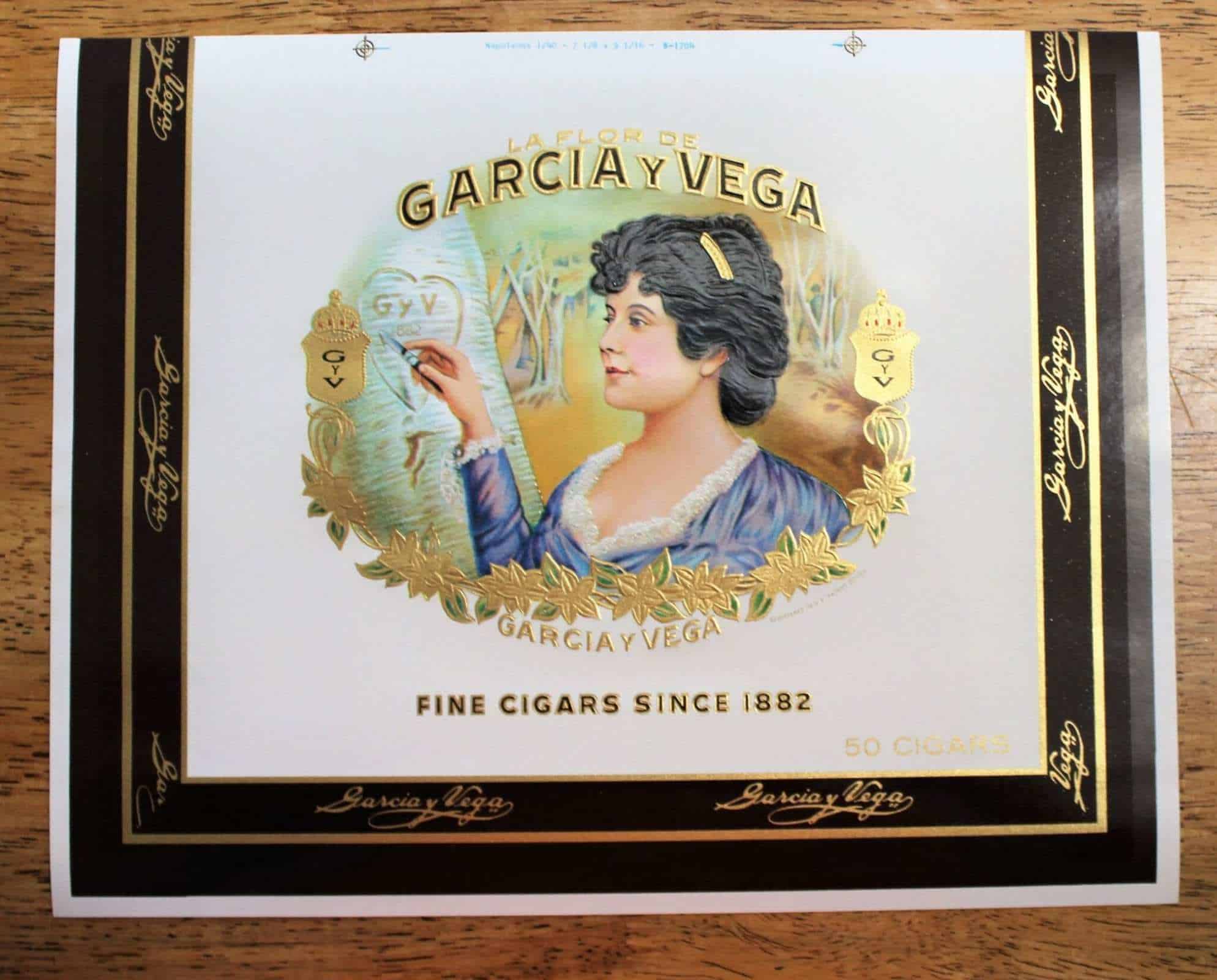 Cigar Box Label, Garcia y Vega Inner Label, Original 1930's, Vintage