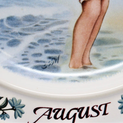 Decorative Plate, August by Sarah Stilwell Weber, Calendar Collection, Vintage 1984