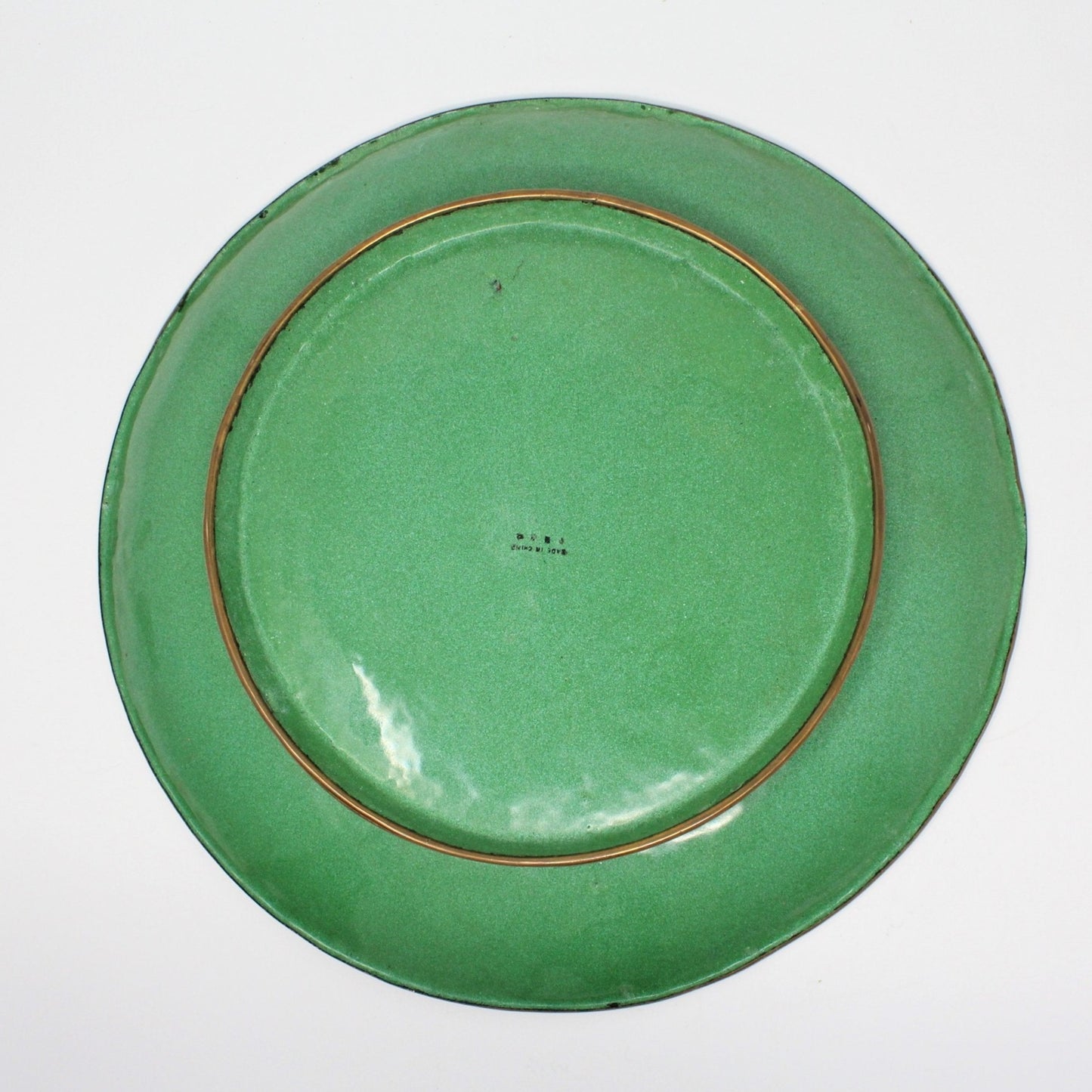 Decorative Platter, Famille Verte Enamel on Copper, Oriental 19th Century China, 14" RARE, SOLD