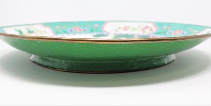 Decorative Platter, Famille Verte Enamel on Copper, Oriental 19th Century China, 14" RARE, SOLD