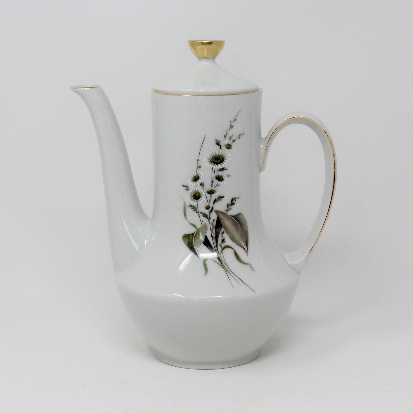 Coffee Pot, Winterling Schwarzenbach, Brown Daisy, Bavaria, Vintage