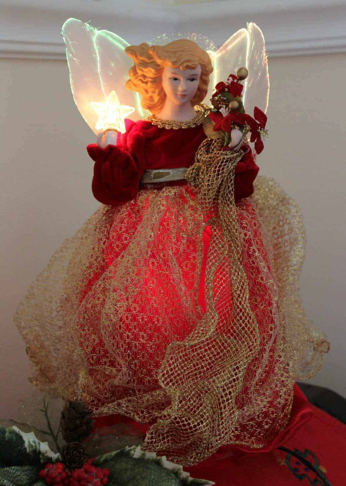 Vintage fiber optic deals angel tree topper