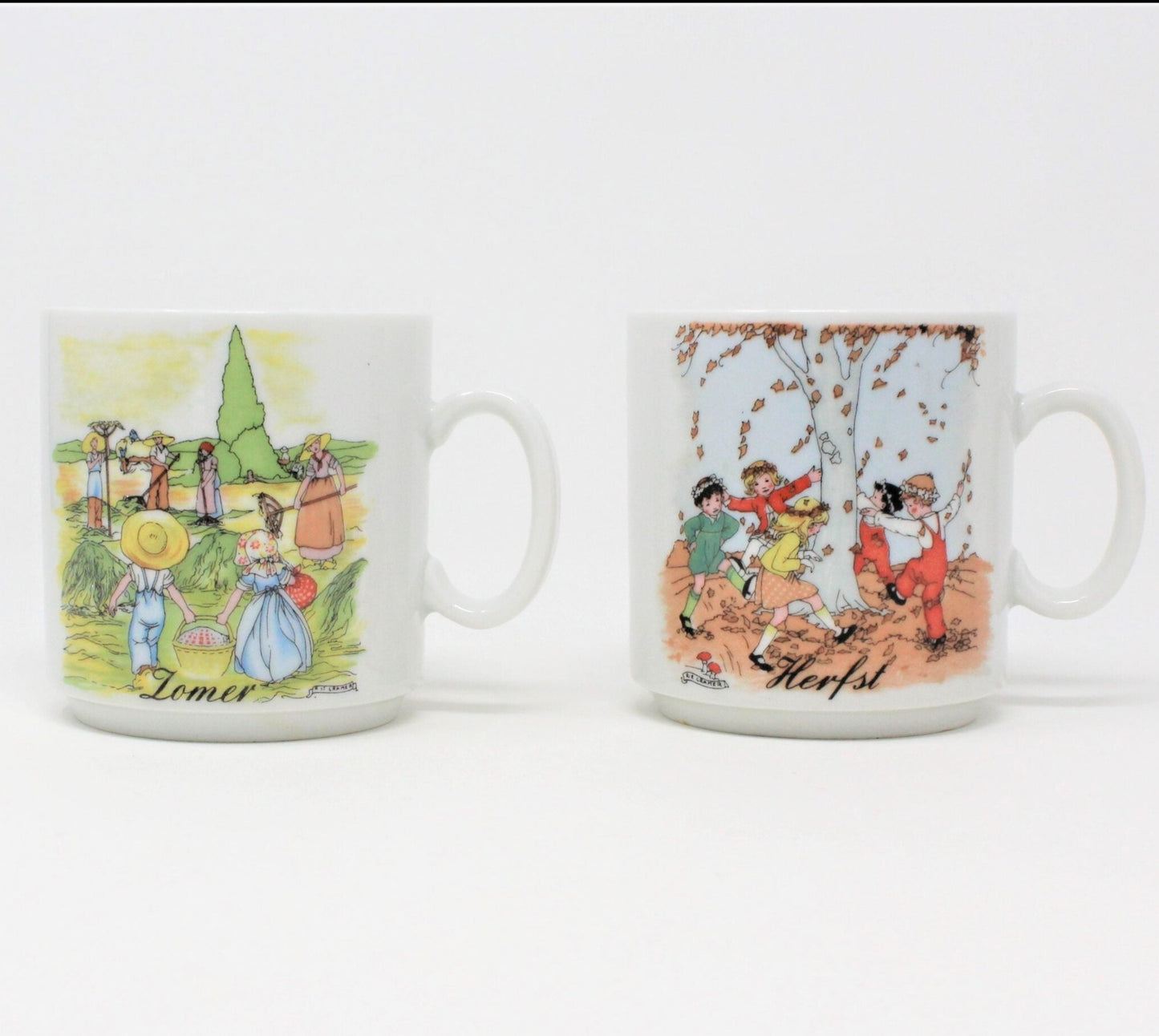 Mug / Child Cup, Kronester, Summer & Autumn Seasons, Rie Cramer, Vintage Bavaria