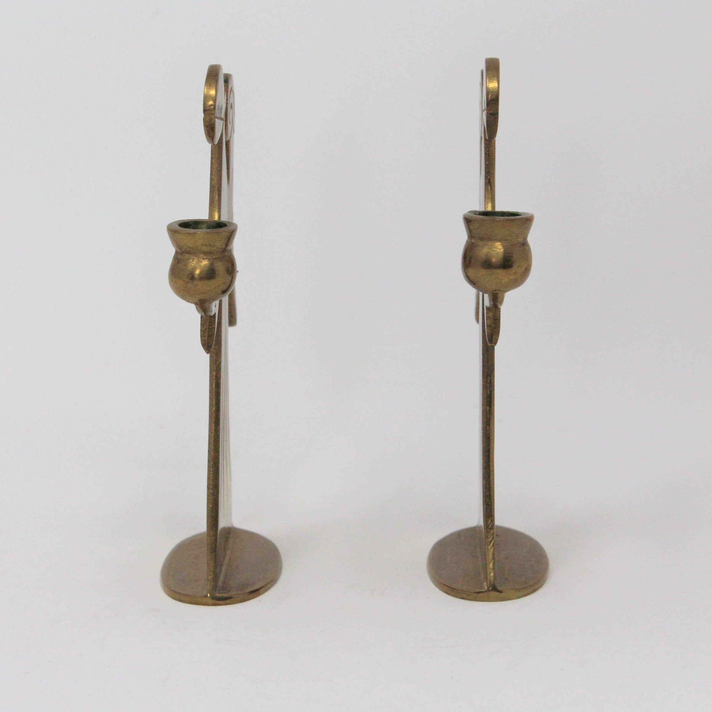 Candle Holders, Brass Angels, Set of 2, Hong Kong, Vintage