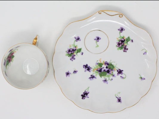 Snack Set, Norcrest, Sweet Violet EW6, Japan Vintage