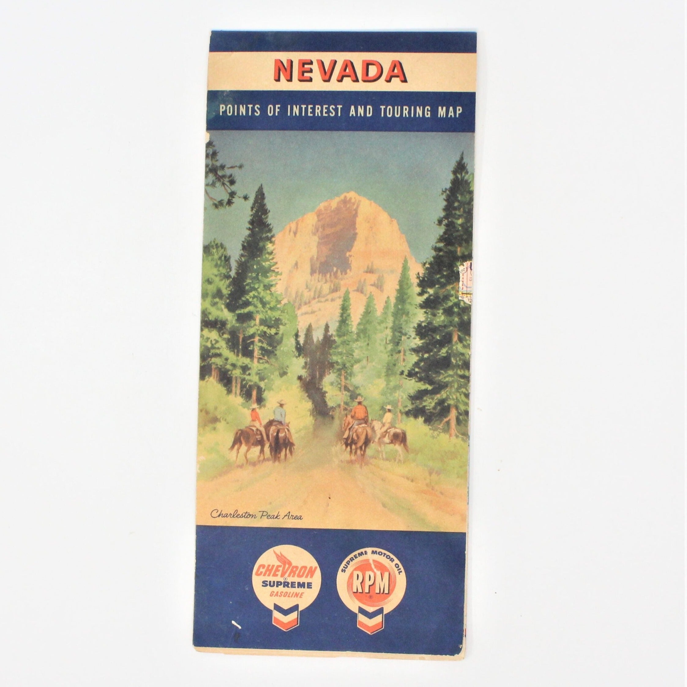 Road Map, Chevron Gousha Lithograph, Nevada, Vintage 1959 – Antigo Trunk