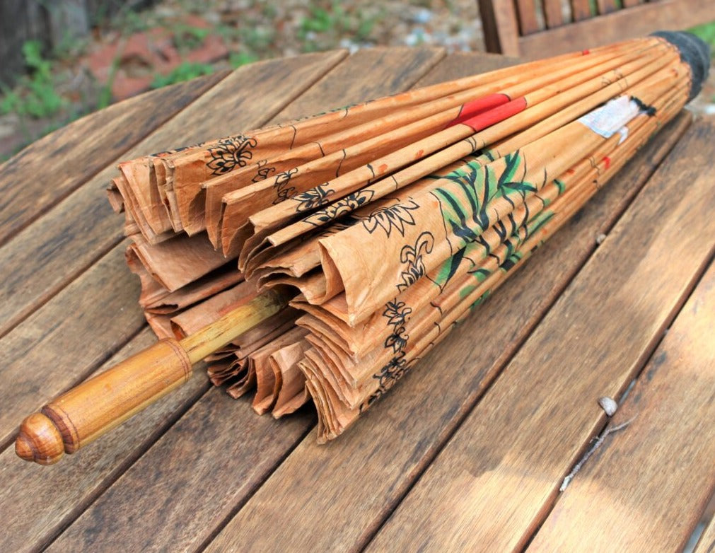 High quality VINTAGE PARASOL UMBRELLA WOOD AND BAMBOO