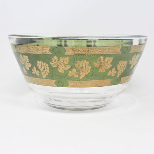 Serving Bowl, Ceraglass, Golden Grapes Green MCM, Vintage