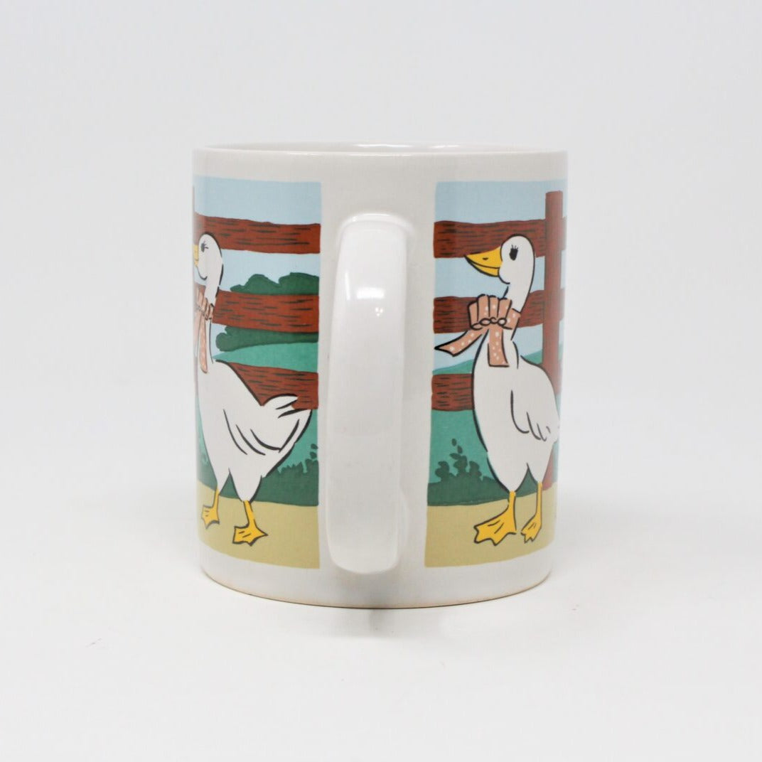 Mug, HF Houston Foods, White Geese, Vintage, 1986