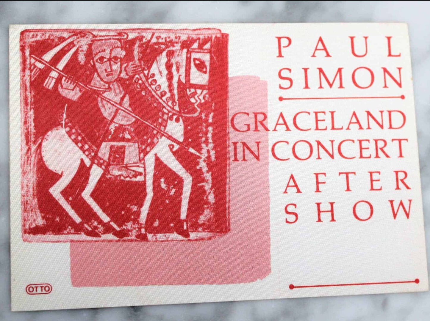 Backstage Pass, Paul Simon,  Graceland Concert, After Show, 1986, Cloth