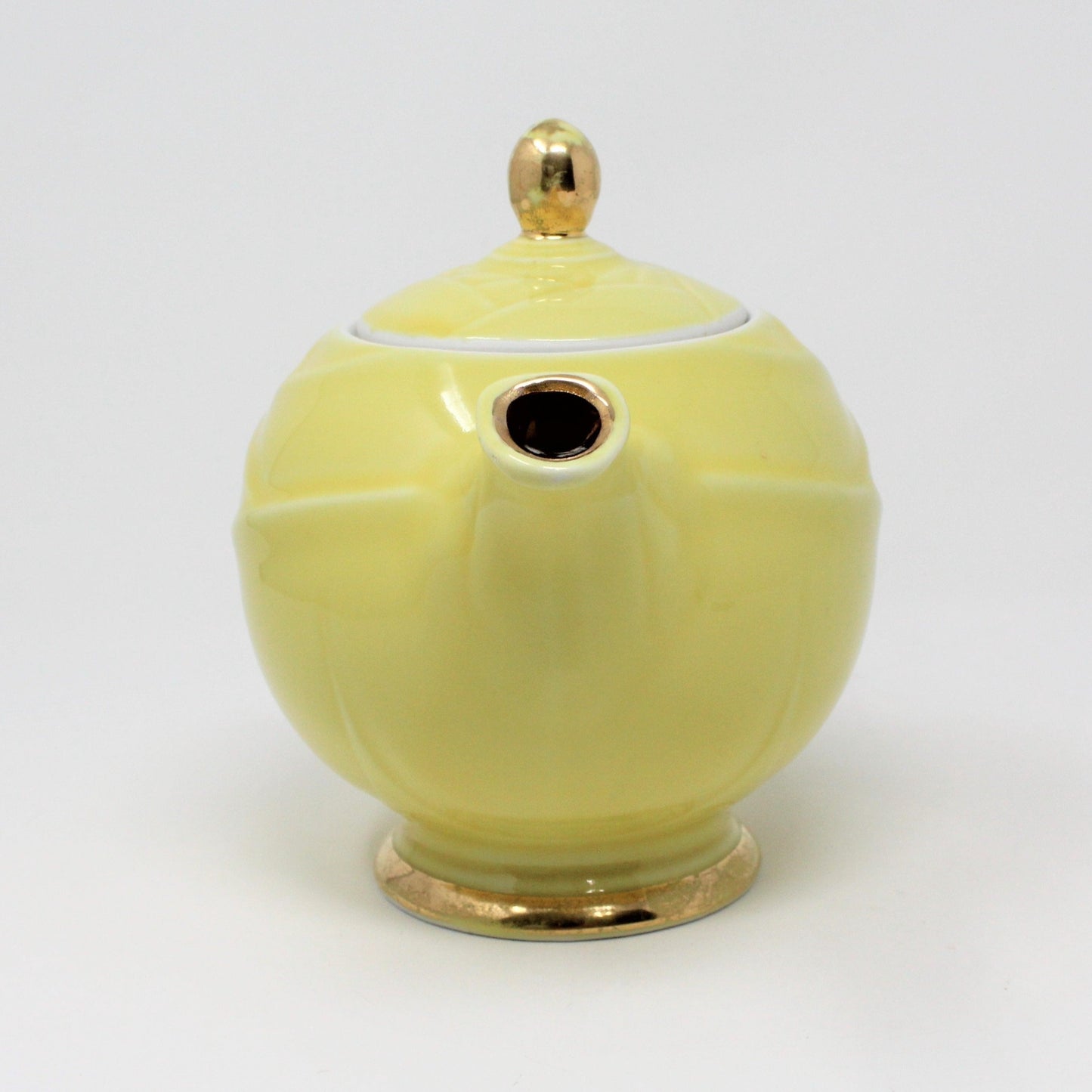 Teapot, Hall Pottery, Moderne in Canary Yellow, Vintage