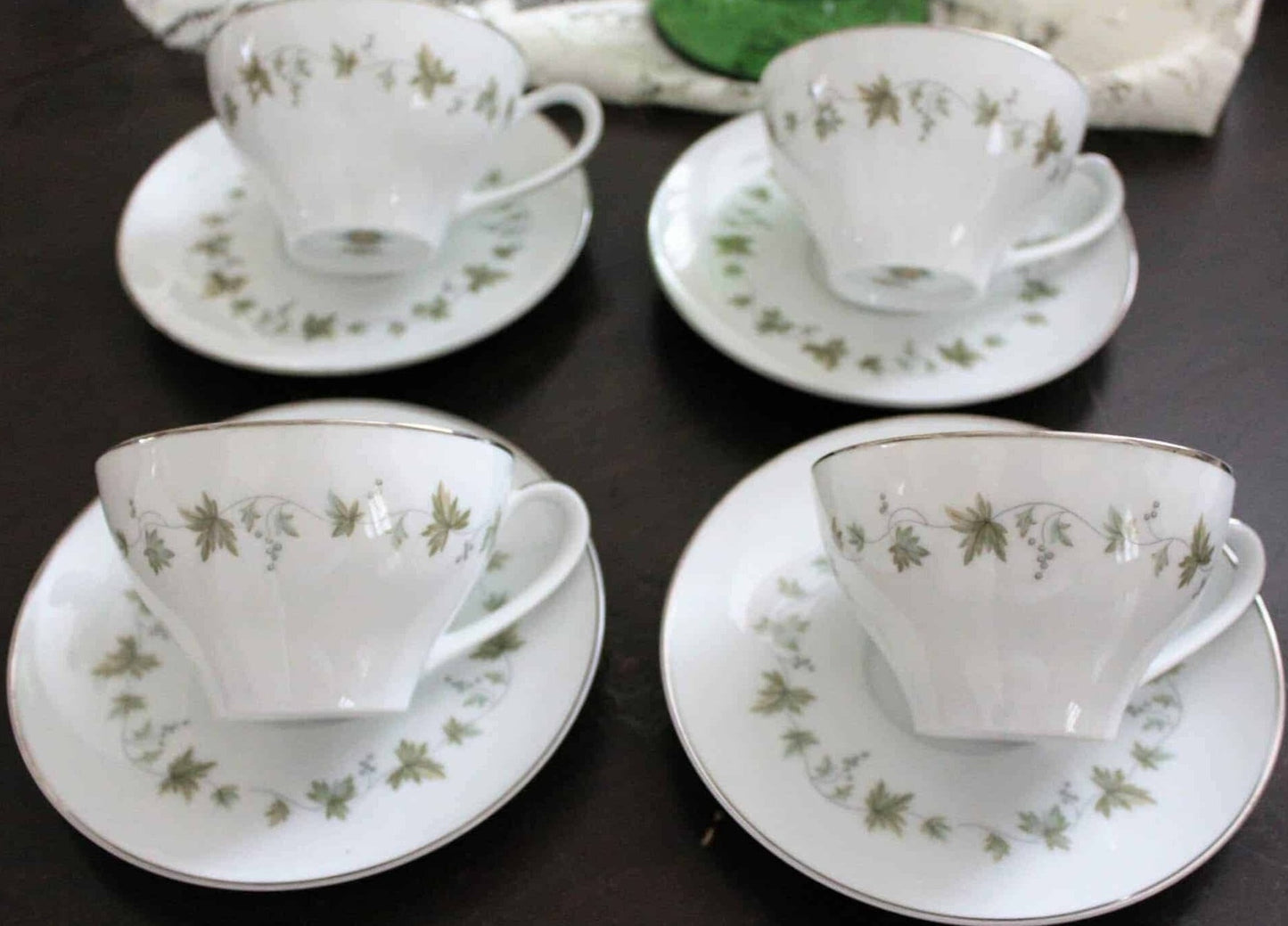 Teacup and Saucer, Noritake, Lexington, Set of 4, Japan, Vintage