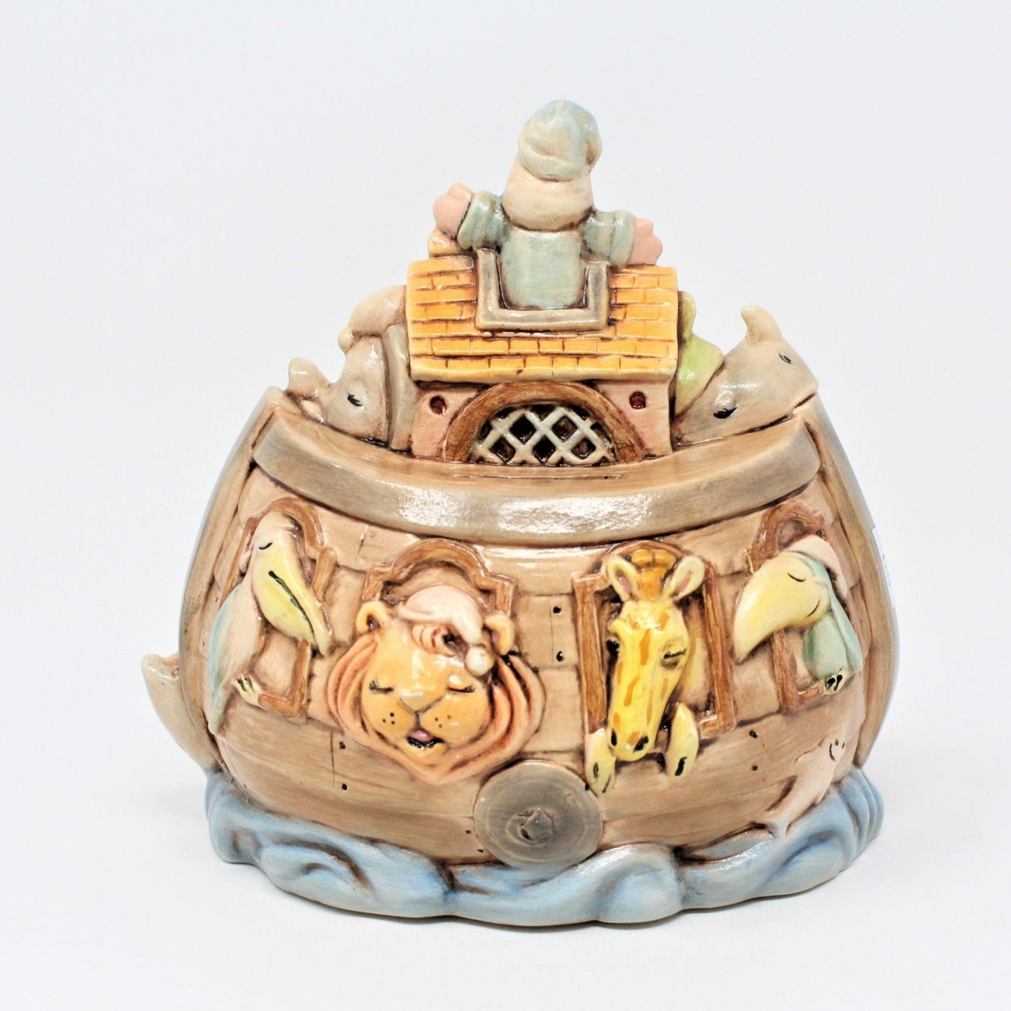 Coin Bank, Noah's Ark, Hand Painted, Ceramic