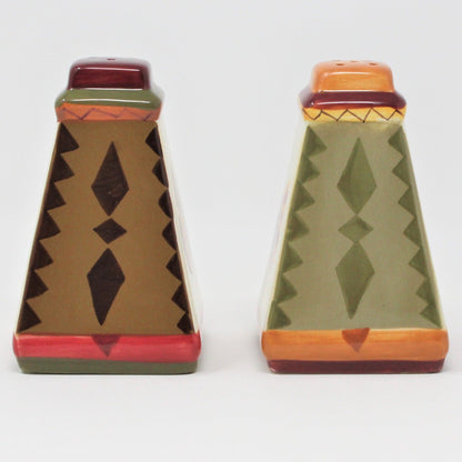 Salt and Pepper Shakers, Zrike, Indian Summer, Lori Siebert Ceramic, 1990's