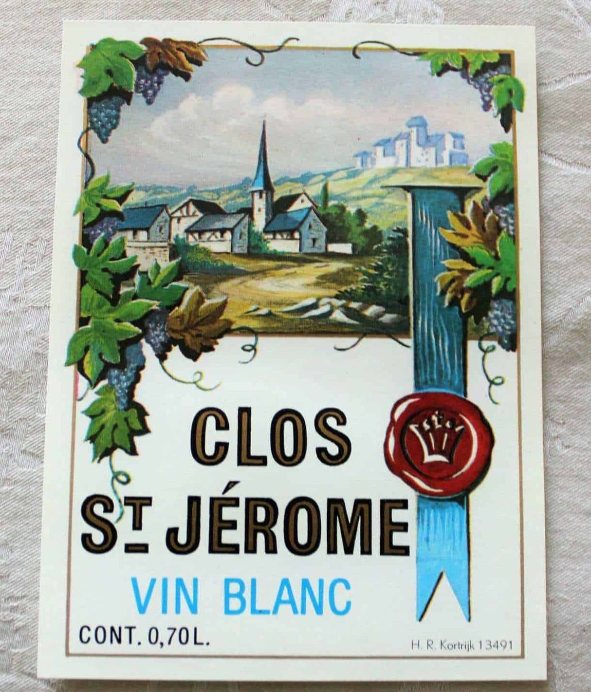 Liquor and Wine Labels, Set of 3, Scenic, NOS, French Vintage